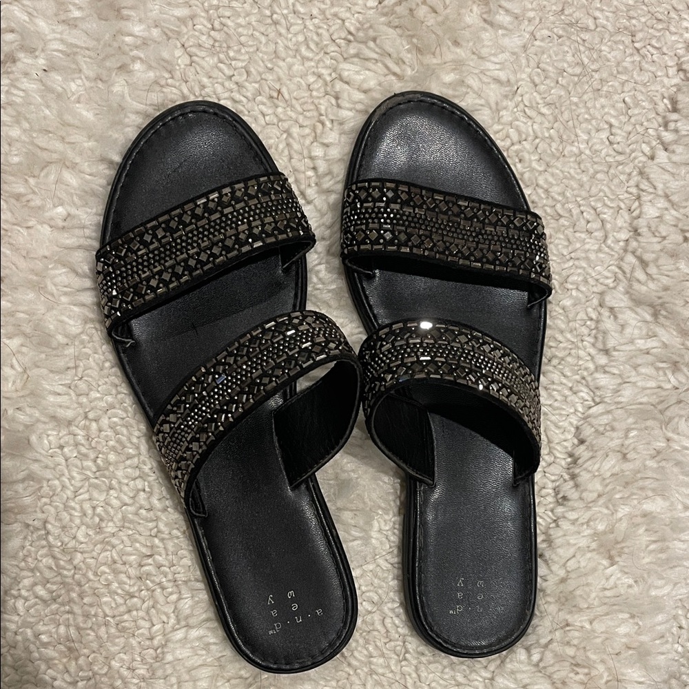A New Day Black bejeweled Women's Sandals